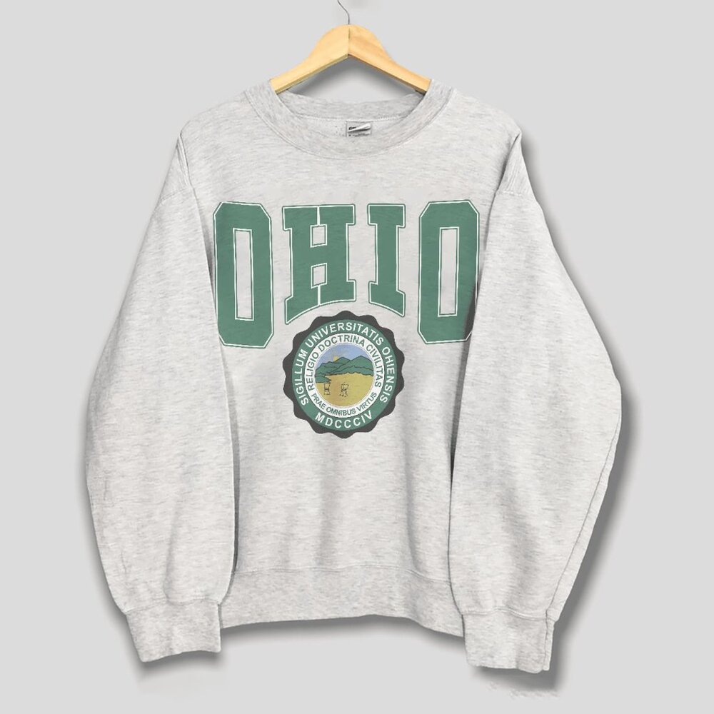 Vintage 90s Ohio Bobcats Football Crewneck Sweatshirt, Ohio University Shirt Tee